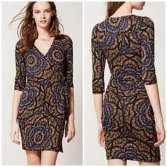 Vanessa L S Wrap Dress Black Bloom main image 1